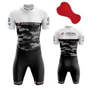 Homme Pro Trifonction Manches Courtes Sports de Plein Air Vêtements de Triathlon, Combinaison de Cyclisme Homme, Tri-Costume d'une pièce, Rembourrage, Course À Pied, Natation (TYP-1,XXL)
