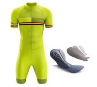 Homme Pro Trifonction Manches Courtes Sports de Plein Air Vêtements de Triathlon,Combinaison de Cyclisme Homme,Professionnel de Compétition Rembourré Tri-Costume d'une pièce (TYP-4,5XL)