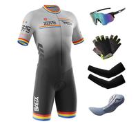 Homme Pro Trifonction Manches Courtes Sports de Plein Air Vêtements de Triathlon, Combinaison de Cyclisme pour Respirante, pour entraînement à vélo, Course à Pied,Natation (1,XL)