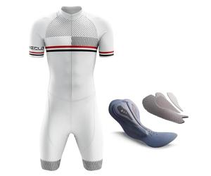 Homme Pro Trifonction Manches Courtes Sports de Plein Air Vêtements de Triathlon,Combinaison de Cyclisme Homme,Professionnel de Compétition Rembourré Tri-Costume d'une pièce (TYP-1,M)