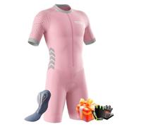 Homme Pro Trifonction Manches Courtes Sports de Plein Air Vêtements de Triathlon,Combinaison de Triathlon à Manches Courtes pour entraînement à vélo (Typ-1,L)