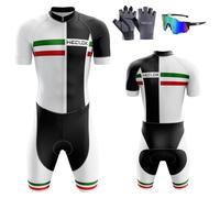 Homme Pro Trifonction Manches Courtes Sports de Plein Air Vêtements de Triathlon＋Rembourré,Combinaison de Cyclisme Homme Body,Tri-Costume d'une Pièce,Course à Pied,Vélo,Natation (TYP-1,M)