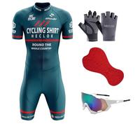 Homme Pro Trifonction Manches Courtes Sports de Plein Air Vêtements de Triathlon,Tri-Costume d'une pièce,Combinaison de Cyclisme Homme, Course À Pied,Natation, Cyclisme Body (TYP-5,L)