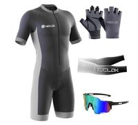Homme Pro Trifonction Manches Courtes Sports de Plein Air Vêtements de Triathlon,Tri-Costume d'une pièce,Combinaison de Cyclisme Homme,pour Course À Pied,Natation, Cyclisme Body (TYP-6,XXL)