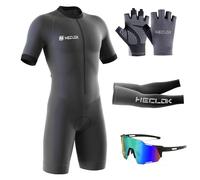 Homme Pro Trifonction Manches Courtes Sports de Plein Air Vêtements de Triathlon,Tri-Costume d'une pièce,Combinaison de Cyclisme Homme，pour Course À Pied,Natation, Cyclisme Body (TYP-7,XXL)