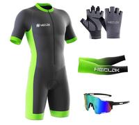 Homme Pro Trifonction Manches Courtes Sports de Plein Air Vêtements de Triathlon,Tri-Costume d'une pièce,Combinaison de Cyclisme Homme，pour Course À Pied,Natation, Cyclisme Body (TYP-2,XL)