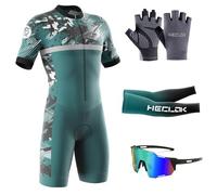 Homme Pro Trifonction Manches Courtes Sports de Plein Air Vêtements de Triathlon, Tri-Costume d'une pièce, Body d'été avec Poches,pour Course À Pied, Natation, Cyclisme Body (TYP-7,XXL)