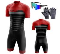Homme Pro Trifonction Manches Courtes Sports de Plein Air Vêtements de Triathlon,Tri-Costume d'une pièce,pour Course À Pied,Natation,Cyclisme Body,avec 3 Poches,Vêtements de Cycliste (TYP-7,XL)
