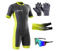 Homme Pro Trifonction Manches Courtes Sports de Plein Air Vêtements de Triathlon,Tri-Costume d'une pièce,Combinaison de Cyclisme Homme，pour Course À Pied,Natation, Cyclisme Body (TYP-1,3XL)