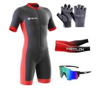 Homme Pro Trifonction Manches Courtes Sports de Plein Air Vêtements de Triathlon,Tri-Costume d'une pièce,Combinaison de Cyclisme Homme,pour Course À Pied,Natation, Cyclisme Body (TYP-3,M)