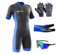 Homme Pro Trifonction Manches Courtes Sports de Plein Air Vêtements de Triathlon,Tri-Costume d'une pièce,Combinaison de Cyclisme Homme,pour Course À Pied,Natation, Cyclisme Body (TYP-5,XL)