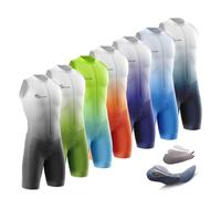 Homme Pro Trifonction sans Manches Sports Maillot Cyclisme de Plein Air Vêtements de Triathlon＋Professionnel de Compétition Rembourré,pour Course À Pied, Natation, Cyclisme