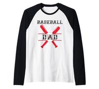 Homme Proud Baseball Dad Fun Baseball Daddy Mens Dada Baseball Baseball Manche Raglan