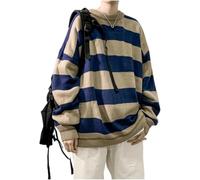Homme Pull Hommes Pulls Rayé Vintage Pulls Couples Grande Taille Décontracté All-Match Simple Street-Wear Tricoté