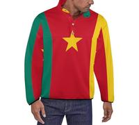 Homme Pullover Sweat-Shirt À Imprimé Cameroun Drapeau Veste Sport Décontracté Col Large Boutons Facile À Enfiler Tissu Doux Et Confortable Silhouette Ample Style Street Superposition
