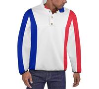 Homme Pullover Sweat-Shirt À Imprimé France Drapeau Veste Sport Décontracté Col Large Boutons Facile À Enfiler Modèle Toutes Saisons Polyvalent Taille Universelle Respirant Et Chaud Sweat-Shirt