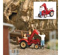 Homme réparant son tracteur-HO 1/87-BUSCH 7882