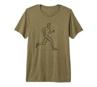 Homme Running Boy One Line Drawing T-Shirt Haut de Gamme