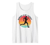 Homme Running is My Therapy Jogger Running Retro Sunset Débardeur