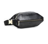 Homme Sac à Bandoulière Poitrine en Cuir Véritable, Mode Sac Banane Grande Capacité, Sac à Dos Porté Travers Casual Sacoche de Ceinture avec Bandoulière Réglable pour Voyage Cyclisme Sport Black