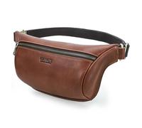 Homme Sac Banane Multifonctionnel, Sac à Bandoulière Poitrine en Cuir Véritable, Sac à Dos Porté Travers avec Sangle Réglable, Mode Sacoche de Ceinture pour Voyage Cyclisme Randonnée Sport