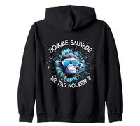 Homme Sauvage ne Pas Nourrir !! Mari Ami Cadeau Sweat à Capuche