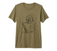Homme Saxophone Guy One Line Drawing T-Shirt Haut de Gamme