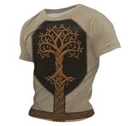 Homme Shirt,T-Shirt Graphique à Manches Courtes sur Le thème de la mythologie Nordique et des Dieux Nordiques médiévaux