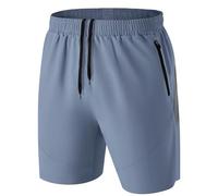 Homme Short Course à Pied Léger Sport Shorts Séchage Rapide avec Poche Zippé(Arona Bleu,EU-M/US-S)