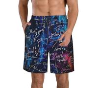 Homme Short De Bain Équations Et Formules Mathématiques Physique Coloré Protection Solaire Short De Plage Casual Herren Swim Shorts pour Natation Eté Vacance S