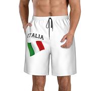 Homme Short De Bain Italie Drapeau Italien Protection Solaire Maillot Short De Bain Séchage Rapide Pantalon Court De Plage pour Vacance Piscine Eté XXL