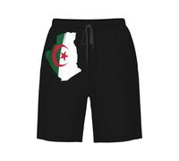 Homme Shorts De Bain Carte du Drapeau De L'Algérie Réglable Maillot Short De Bain Étanche Homme Shorts De Plage pour Natation Sport Vacance