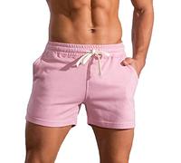 Homme Shorts de Sport Coton Court Course à Pied Léger Séchage Rapide Running Jogging Fitness Short avec Poches Short d'escalade Casual Pantalon de survêtement Pantalons Courts