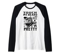 Homme Singe Barbu drôle Toucher ma Barbe me dis Je suis Assez Manche Raglan