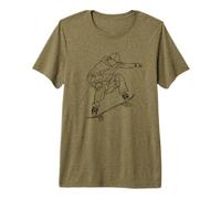 Homme Skateboarding Boy One Line Drawing Skatepark T-Shirt Haut de Gamme