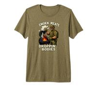 Homme Smokn' Meats Droppin' Bodies T-Shirt Haut de Gamme