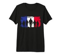 Homme Soldats et Drapeau Français Idée-Cadeau Ancien Militaire T-Shirt Haut de Gamme