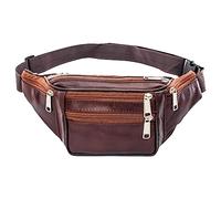 Homme + solide + cuir + sac banane + voyage + extérieur + sac banane + sport + grande capacité + mobile + course à pied + sac banane d'hydratation pour enfants, marron, Taille unique