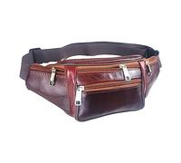 Homme+Solide+Cuir+Waistpack+Travel+Outdoor+Waistpack+Sports+Large+Capacity+Mobile+Running+Waistpack Hydratation Waist Pack avec vessie, bordeaux, Taille unique