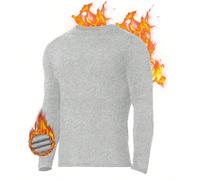 Homme Sous-pull thermique manches longues, sous-vêtement de base doublé chaud, hauts thermiques, chemises long johns pour L L,M,S,XLUnicoloreTissu tricoté