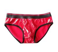 Homme sous vêtements Pantalon Triangle en Faux Cuir, Sexy réfléchissants et Amusants, Pantalons serrés élastiques Costume Sexy Adulte (Red, L)
