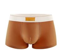 Homme sous-vêtements Short A-Line, Couleur Unie, Confortable et léger, avec Bout carré pour Boxeurs s (Brown, XXXL)
