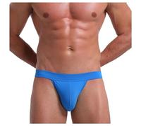 Homme sous vêtements Slips Sexy Tongs de Sport Jock Strap Lingerie Sexy Hot Chaude (Blue, XL)
