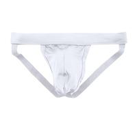 Homme sous vêtements Slips Sexy Tongs de Sport Jock Strap Lingerie Sexy Hot Chaude (White, XL)