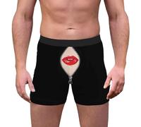 Homme sous-vêtements sous-vêtements imprimés en 3D, intérieur Respirant et Confortable, Taille Moyenne, avec Taille, Short Boyshort Brefs (Khaki, XL)