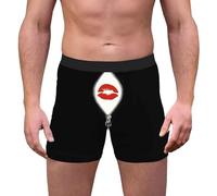 Homme sous-vêtements sous-vêtements imprimés en 3D, intérieur Respirant et Confortable, Taille Moyenne, avec Taille, Short Boyshort Brefs (White, XL)