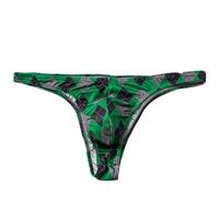 Homme sous-vêtements sous-vêtements imprimés, Slips en Soie glacée, Taille Basse, Sexy, respectueux de la Peau Brefs Pack (Green, XL)