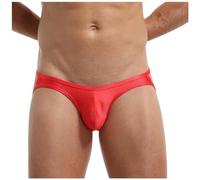 Homme sous-vêtements String Double Fesses Sexy sous Armure (Red, M)