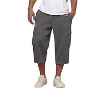 Homme Sport Summer Casual Short Work Trousers 3/4 Cargo Shorts with Multi-Pockets Leisure Bermuda Trousers
