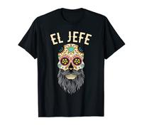 Homme Sugar Skull Shirt Men Dia De Los Muertos El Jefe T-Shirt